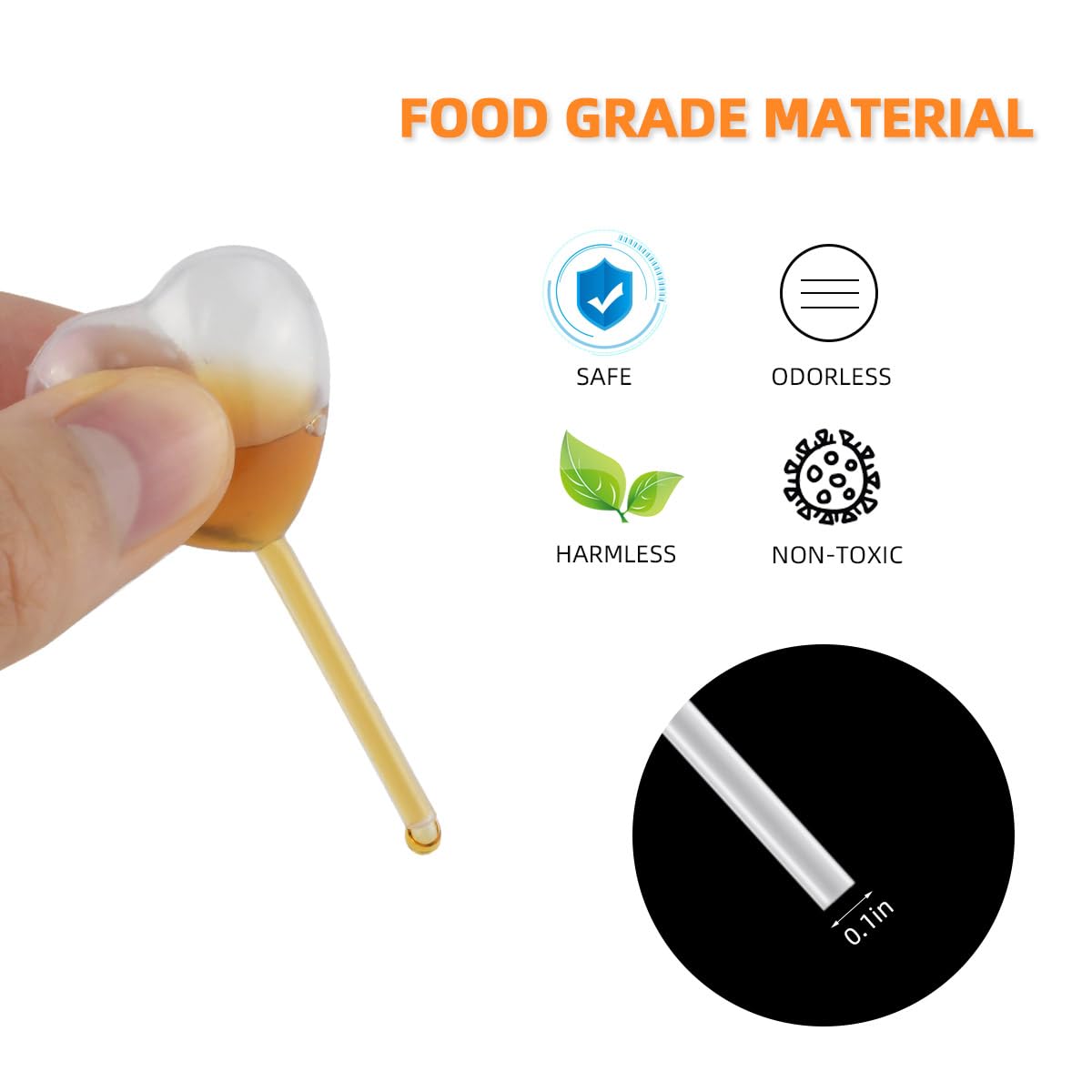 60 Piece Cupcake Pipettes - Plastic Squeeze for Strawberries, Chocolate, Ice Cream & Dessert