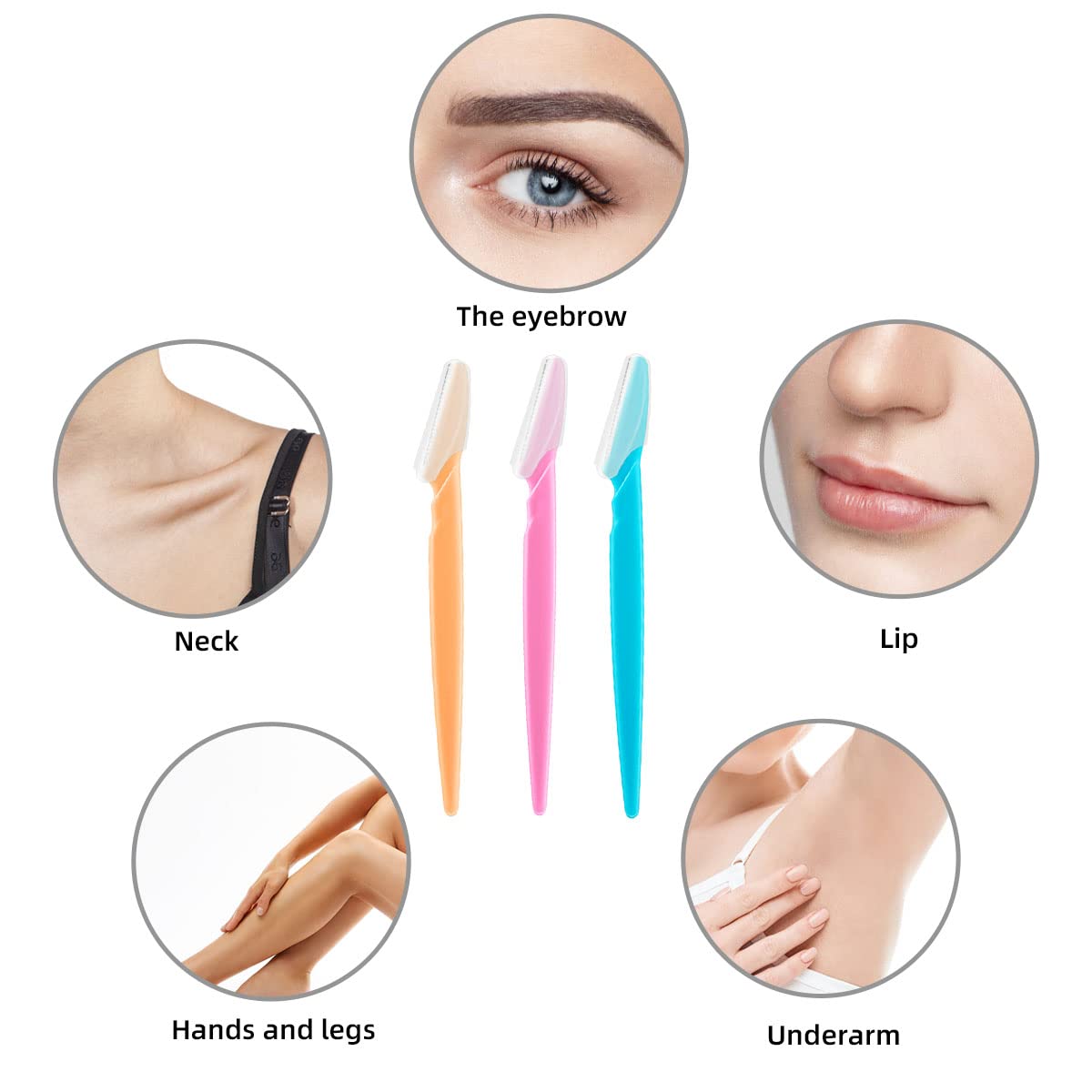 24 Pack of Eyebrow Razor for Women Face Razors Trimmer Dermaplaning Tool Facial with Safety Cover Multipurpose Exfoliating Hair Shaper Shaver Precision Men