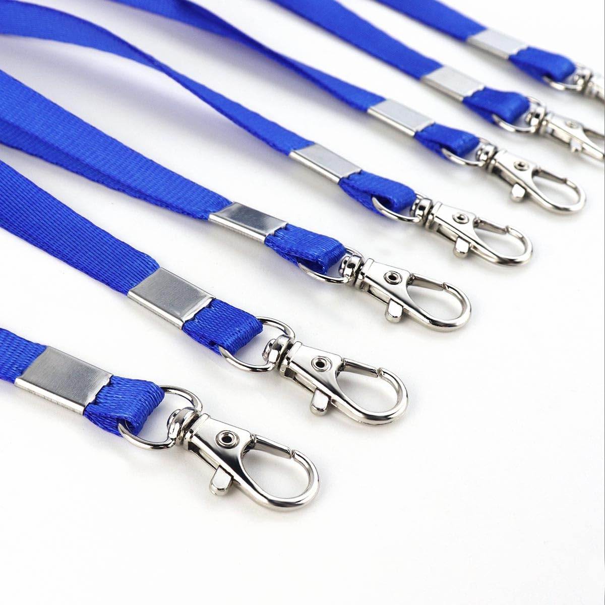Premium Bulk Navy Blue Lanyards - 17.38 Inch Flat with Clip Swivel Hook Detachable Buckle (20 Pack)