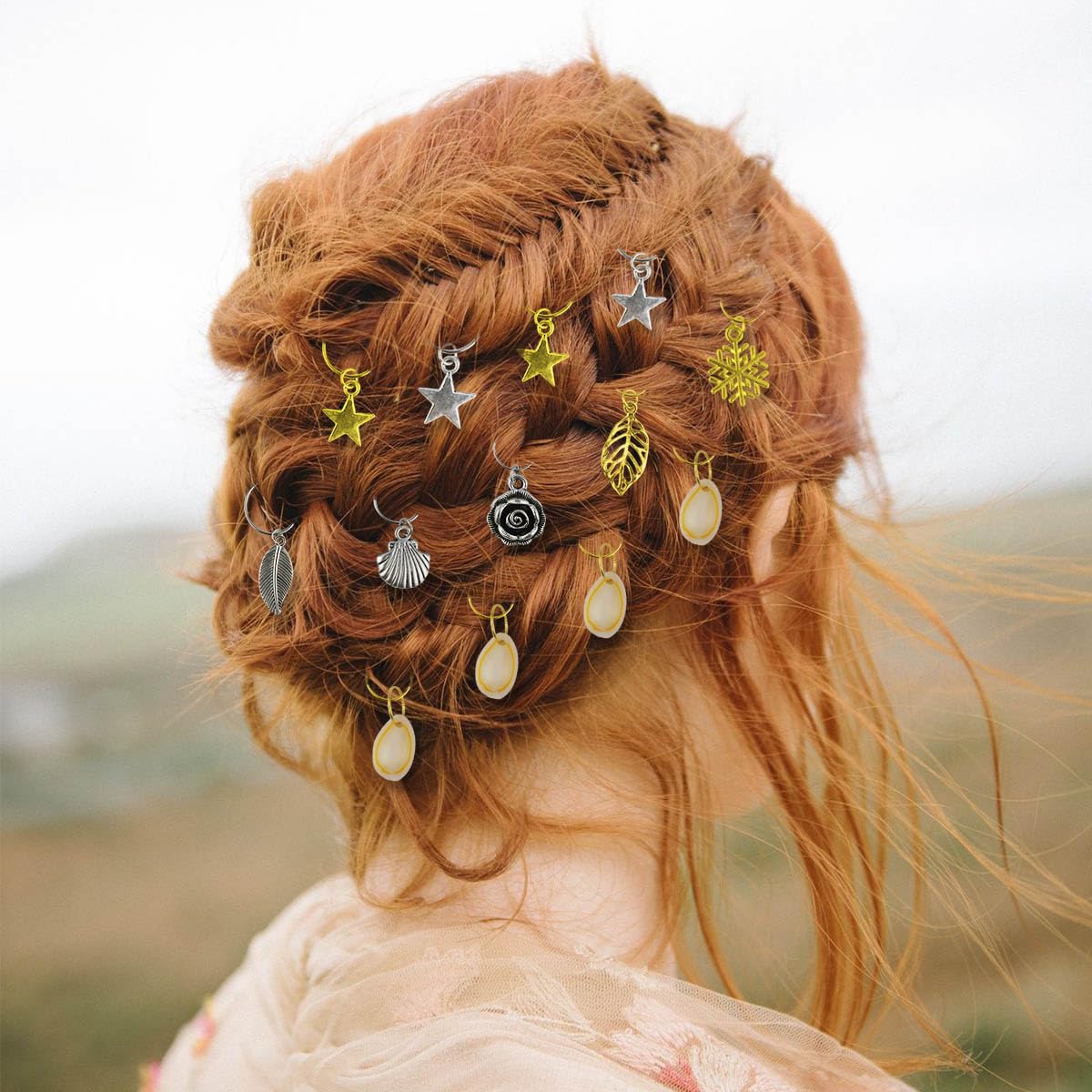 220Pcs Hair Beads Jewelry Braid Accessories Clips Dreadlocks Braiding Cuffs Metal Coils Rings Women Butterfly Gold Jewels Pendants Charms Decoration