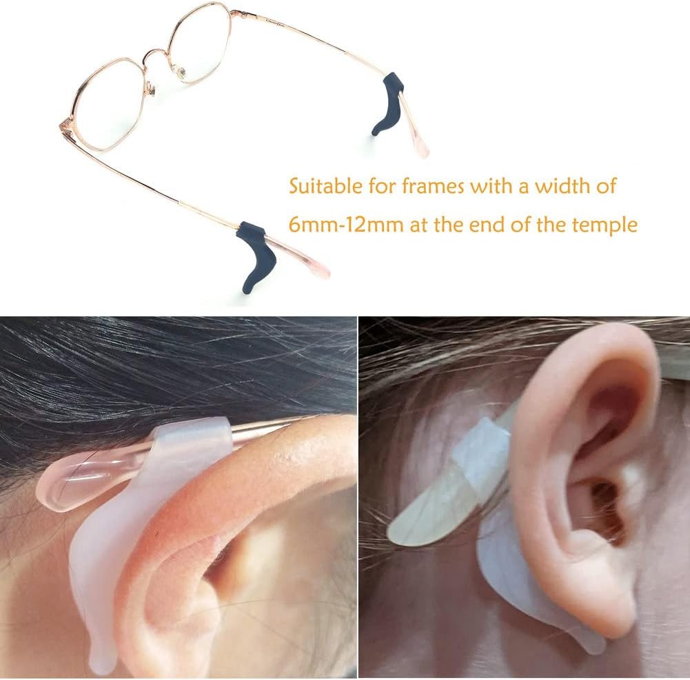 20Pairs Glasses Anti-slip Silicone Ear Clip, Glasses Holder With Storage Box, Safety Eyewear Retainers, Eyeglass Ear Grips for for Sports Glass Sunglasses Reading (10 Black 10 white)