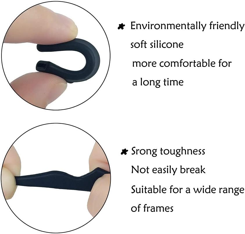 20Pairs Glasses Anti-slip Silicone Ear Clip, Glasses Holder With Storage Box, Safety Eyewear Retainers, Eyeglass Ear Grips for for Sports Glass Sunglasses Reading (10 Black 10 white)