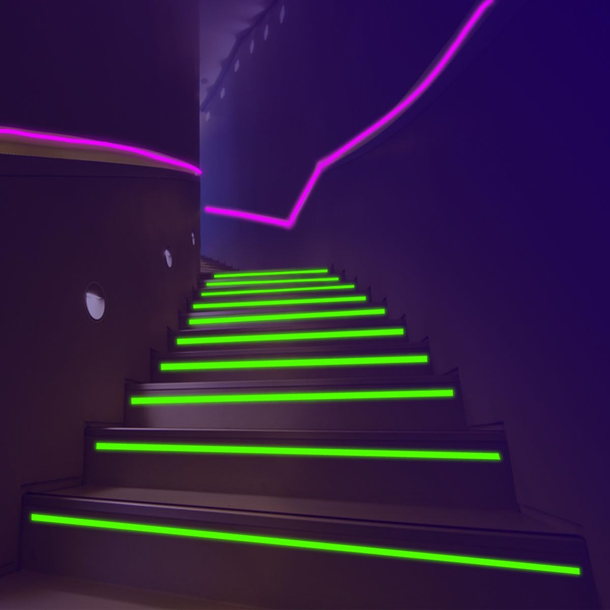 Petluno 6 Color Neon Cloth Tape - Fluorescent UV Blacklight Glow Party Fiesta Reactive in The Dark Gaffer Supplies for Events Adhesive Black Light Set