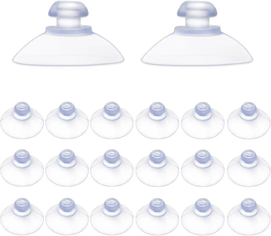 20 Pack Suction Cups for Glass Plastic Sucker Pads Clear Pvc Cup with Hooks Table Transparent Anti-Collision Pad Home Decoration Desk Window (30 mm)