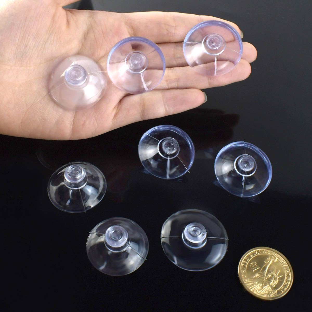 20 Pack Suction Cups for Glass Plastic Sucker Pads Clear Pvc Cup with Hooks Table Transparent Anti-Collision Pad Home Decoration Desk Window (30 mm)