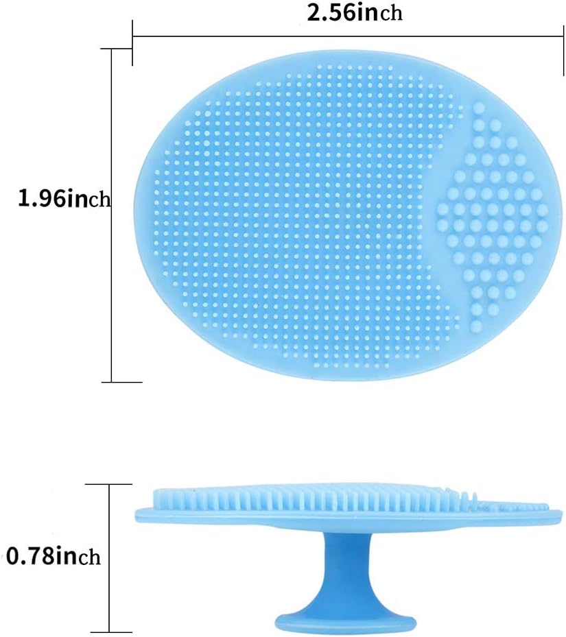 Face Scrubber,2 Pack Soft Silicone Scrubbies Facial Cleansing Pad Exfoliator Scrub Brush Scrubby for Massage Pore Blackhead Removing Exfoliating,Cool Gift Girl Rose Pink+blue; 2