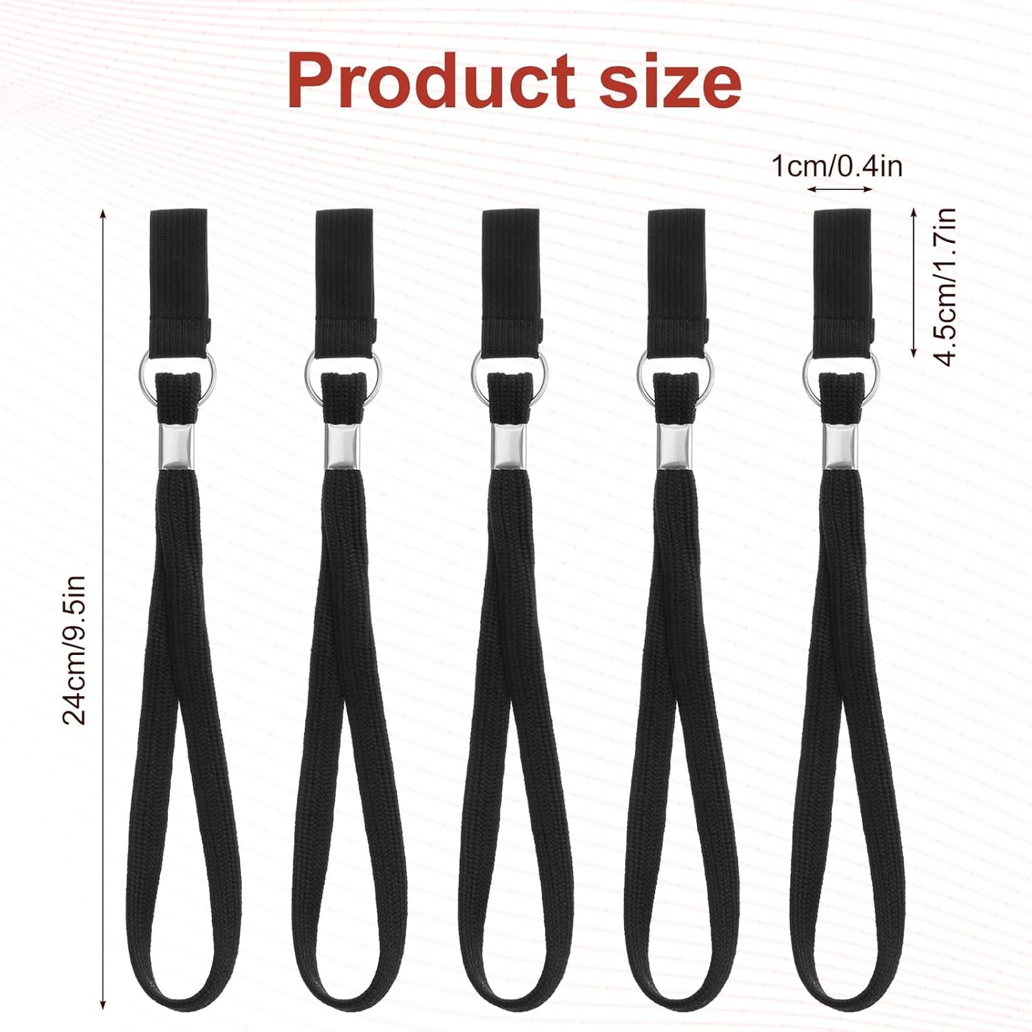 5PCS Walking Cane Wrist Strap Replacement, Black Adjustable Wrist Strap Lanyard Elastic Loop Universal Walking Cane Handle Crutch Straps Accessories for Foldable Sticks Standing Canes Seniors Crutches