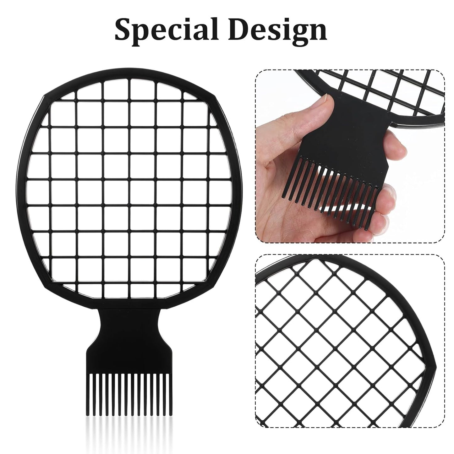 Xindojuz 2 PCS Twist Comb, Sponge Brush for Hair, 2 In 1 Afro Hair Pick Comb Set for Black Men and Women Curls, Dual-sided Design, ABS Material Hairpicks for Men (Black)