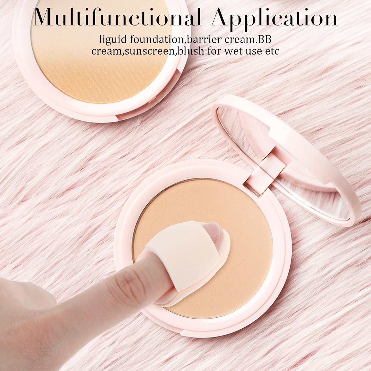 50 Pcs Mini Makeup Sponge Set Mini Finger Puff Puff Reusable Soft Microfiber Small Foundation Cosmetic Finger Soft Puffs Setting for Women for Under Eye Concealer Repair Cream