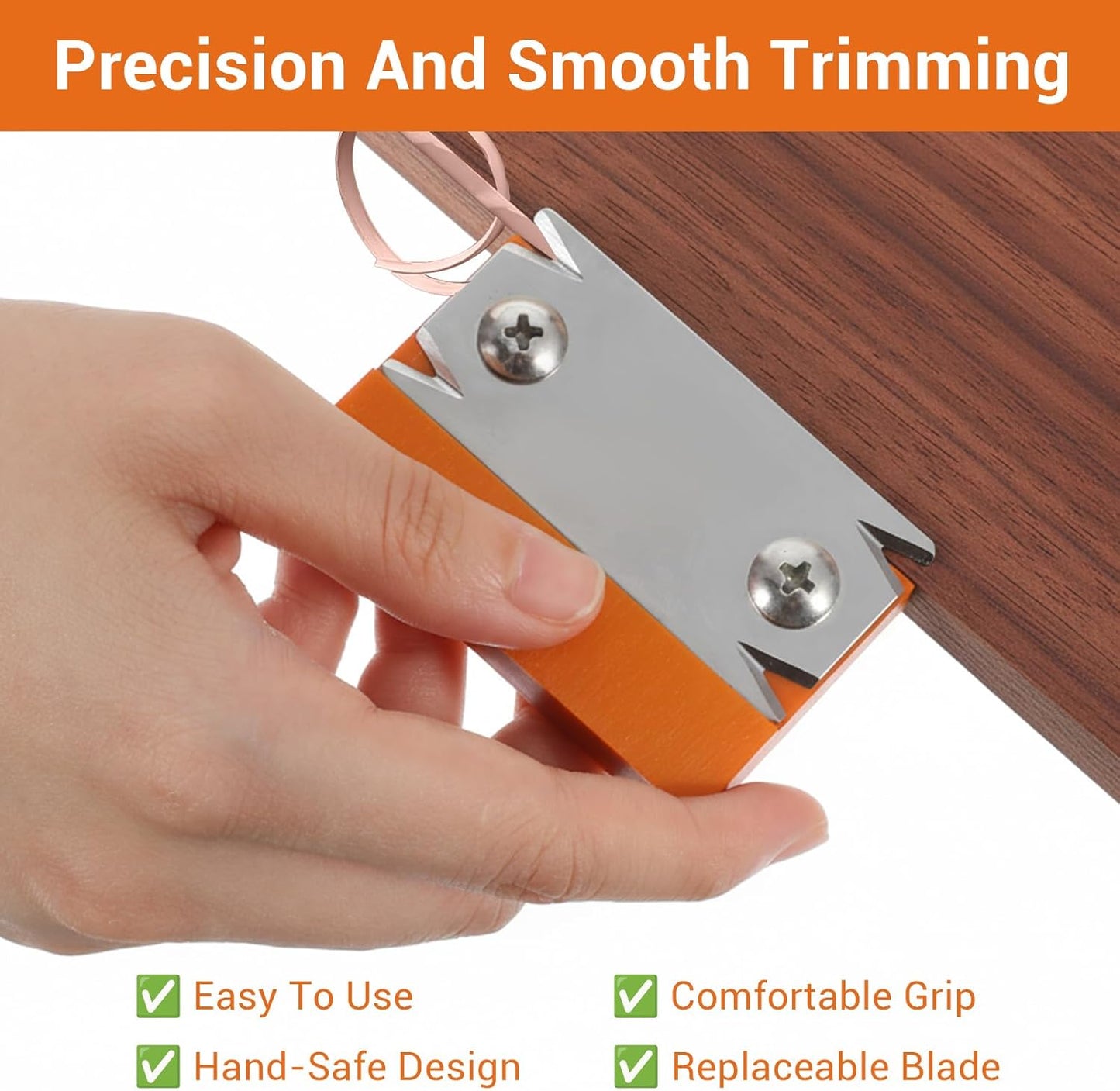 Xindojuz Edge Banding Trimmer & 1 PCS Replacement Blade, Mini Edge Banding Cutter Machine for Woodworking Tools, Hand Edges Corner Planer Bander for Deburring Chamfering and Trimming