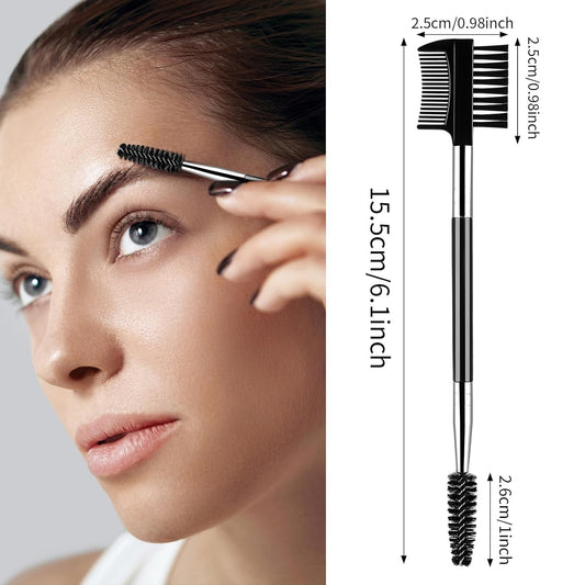 3 PCS Eyelash Shaper Eyelash Comb Separator Double Head Eyebrow Brush Black 3 Head Eyebrow Makeup Tool Different Spoolie Brushes to Separating Lashes Eliminating Mascara Clumps Grooming Brows