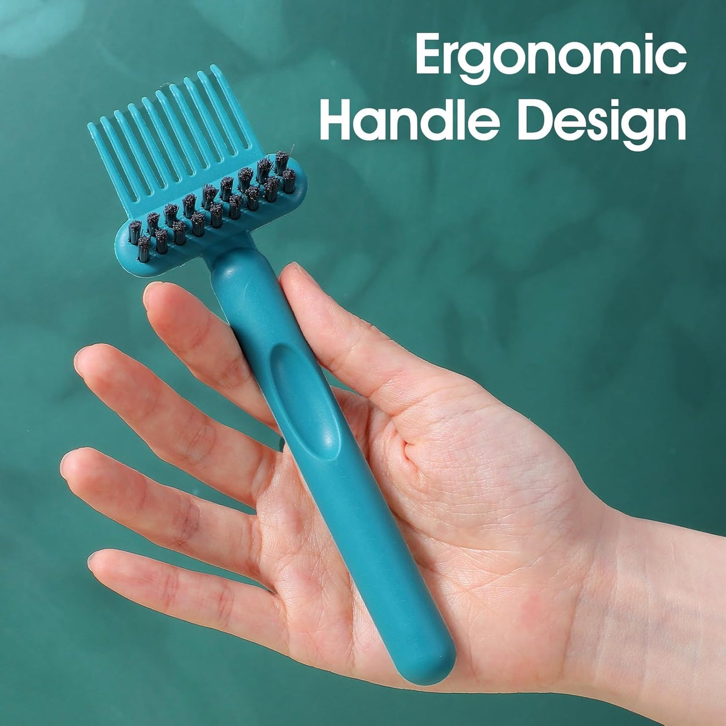 2 Pack 2-in-1 Hair Brush Cleaning Tool Hair Brush Cleaner and Remover Tool Dual-Sided Hairbrush Clean Tools for Removing Hairs and Dust Perfect for Home Salon Travel Use (Green Grey)