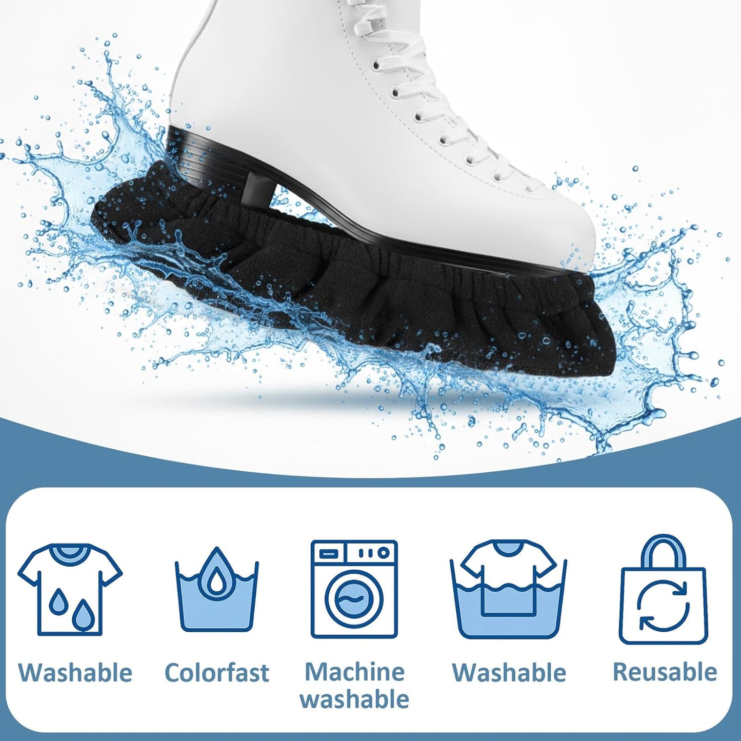 2 PCS Ice Skate Guards, Sports Blade Protector for Hockey Skates, Figure and Ice Skates Blade Covers for Toddler Kids Youth Adults-Men Women Boys Girls Skate Guards Figure Skating Hockey