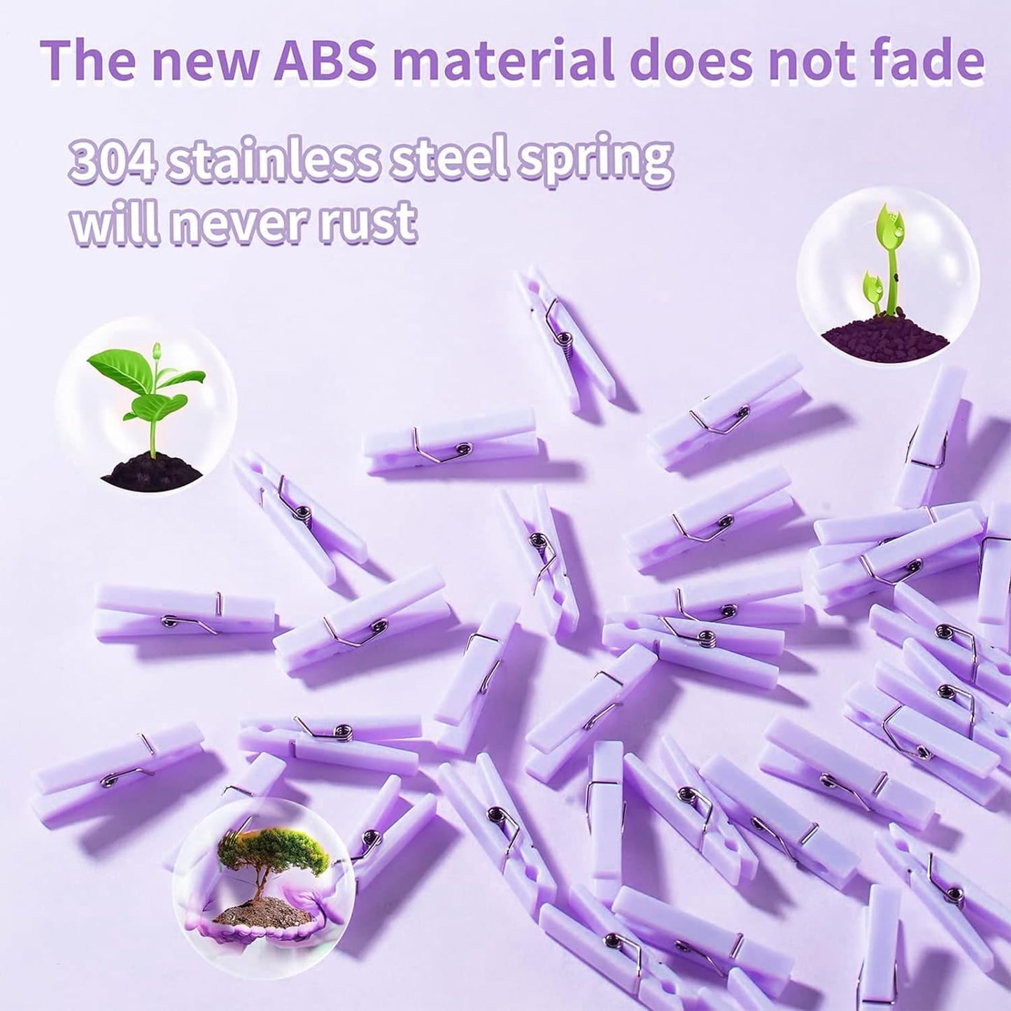 48PCS Clothes Pins Baby Shower Clothespin Favors Pink Girl Blue Boy Party Game Purple Clothespin(Purple)