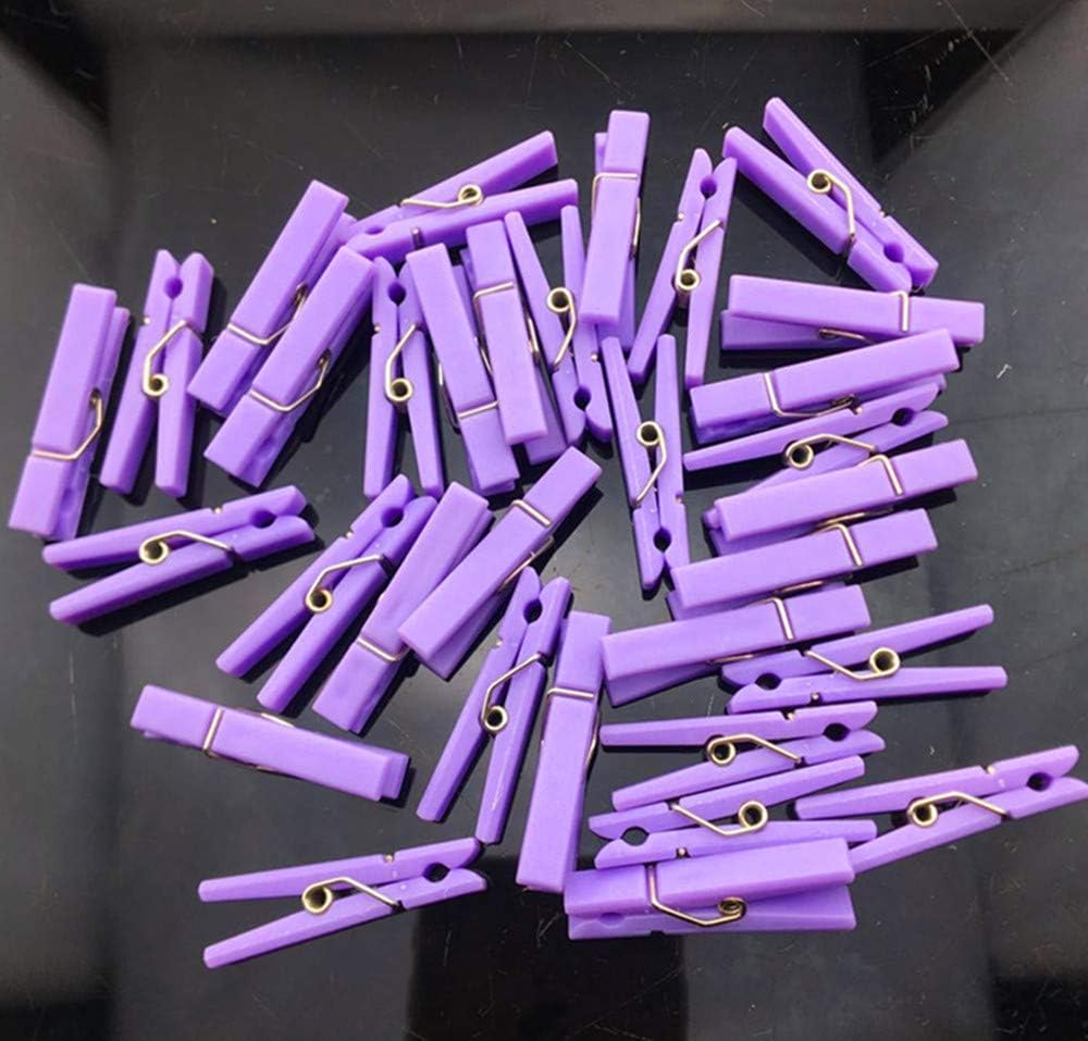 48PCS Clothes Pins Baby Shower Clothespin Favors Pink Girl Blue Boy Party Game Purple Clothespin(Purple)