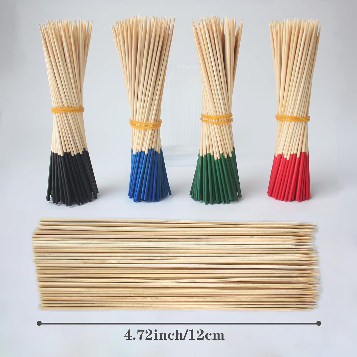 200 Pack Bamboo Toothpicks for Appetizers, 2mm 4.7 Inch Natural Bamboo Cocktail Picks for Cake Dessert Food Fruit Party Decorations (Black)