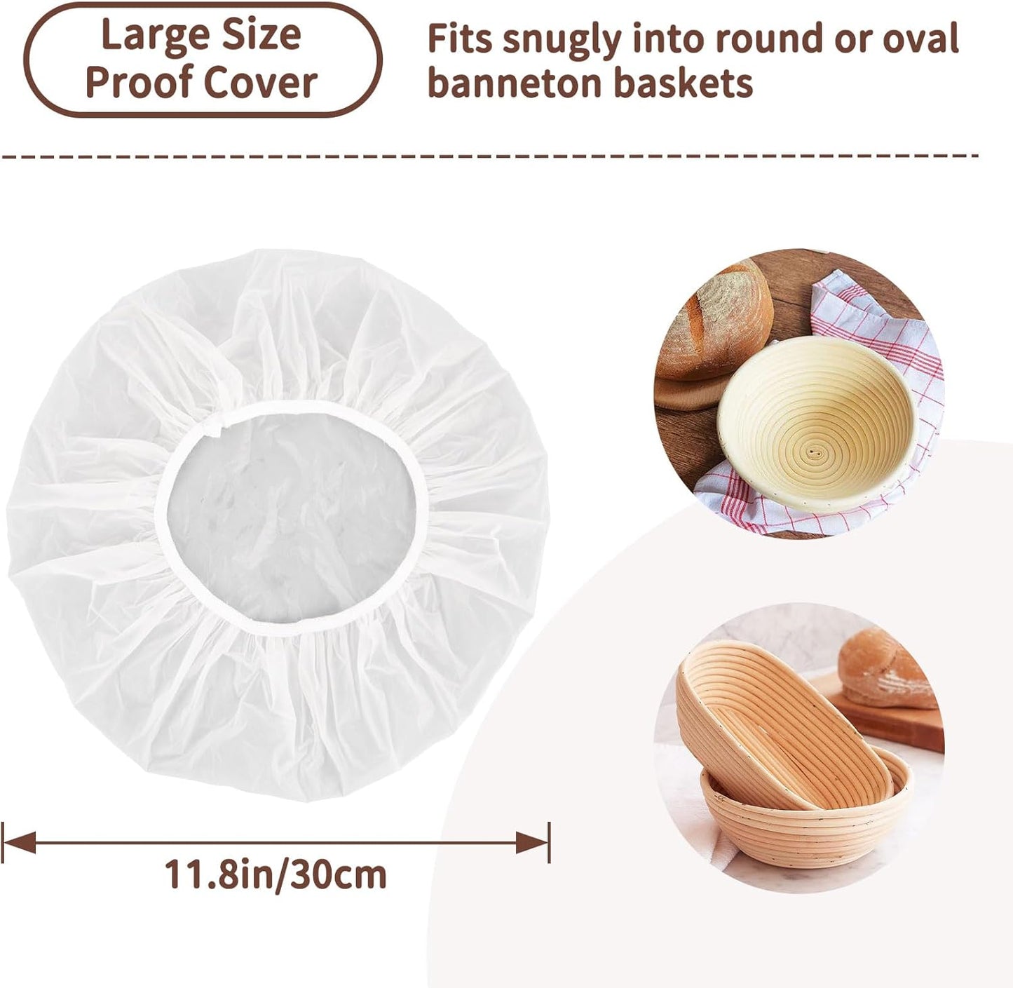 Reusable Bowl Covers for Bread Proofing 2pcs Eva Plastic Bowl Cover Stretch Elastic Food Storage Wrap Shower Caps Sourdough Rising Basket Dough Bread Baking Supplies Making Tools Accessories