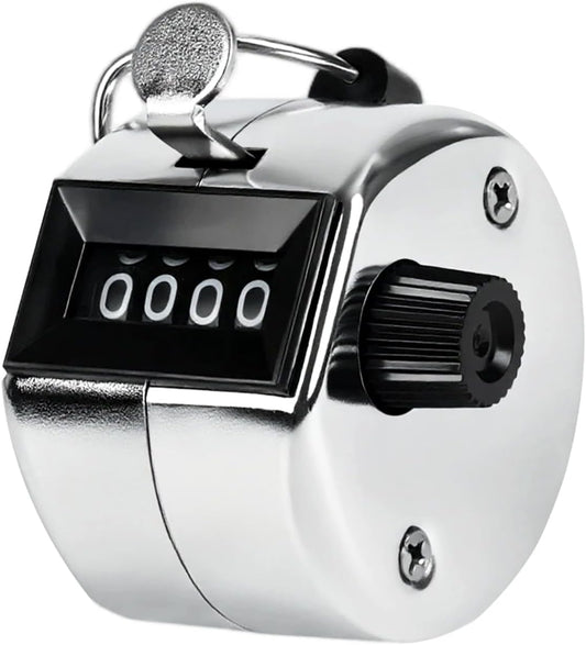 l Handheld Tally Counter, Clicker Counter with 4 Digit Display, Hand Mechanical Counter for Counting, Golf, Baseball, Knitting, Coaching, Fishing and Laps