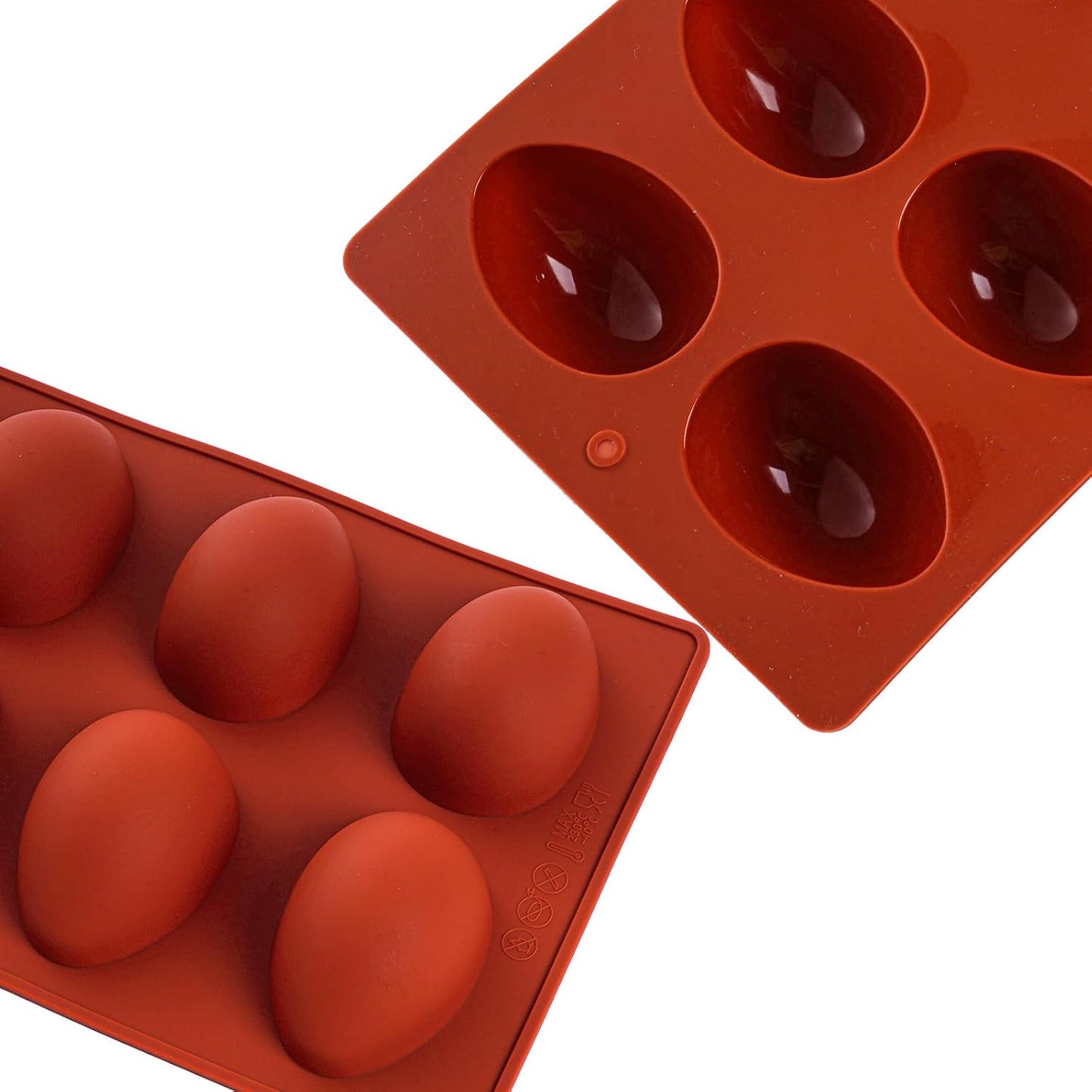 8 Cavity Silicone Egg Molds Set of 2 for Easter Silicone Egg Pan Baking Supplies for Cake Decorating Chocolate Candy