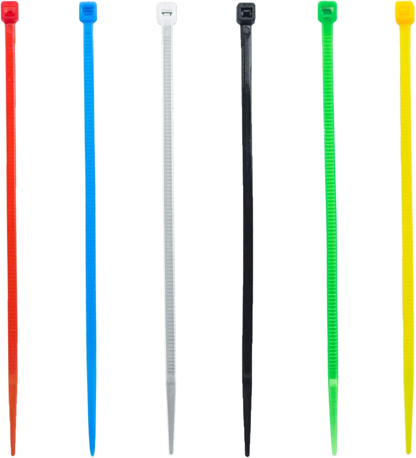 8 Inch Zip Ties (Tying Length 6.7"), 120pcs Nylon Cable Ties, 6 Multi-colors
