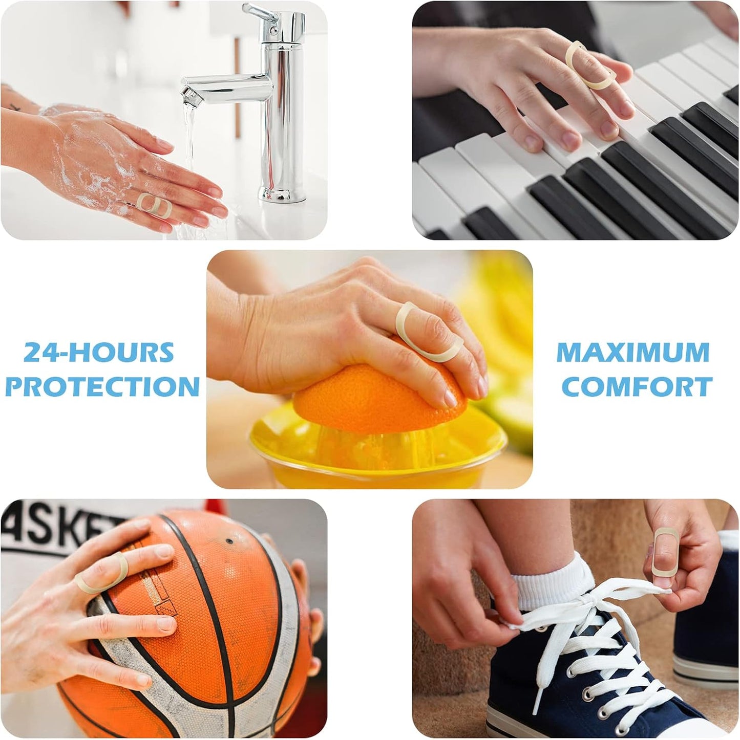 5Pcs Finger Splint, Trigger Finger Splint, Comfortable Trigger Finger Splint, Thumb Brace to Support and Protection for Arthritis, Thumb, and Other Finger Conditions(6,7,8,9,10 Sizes)