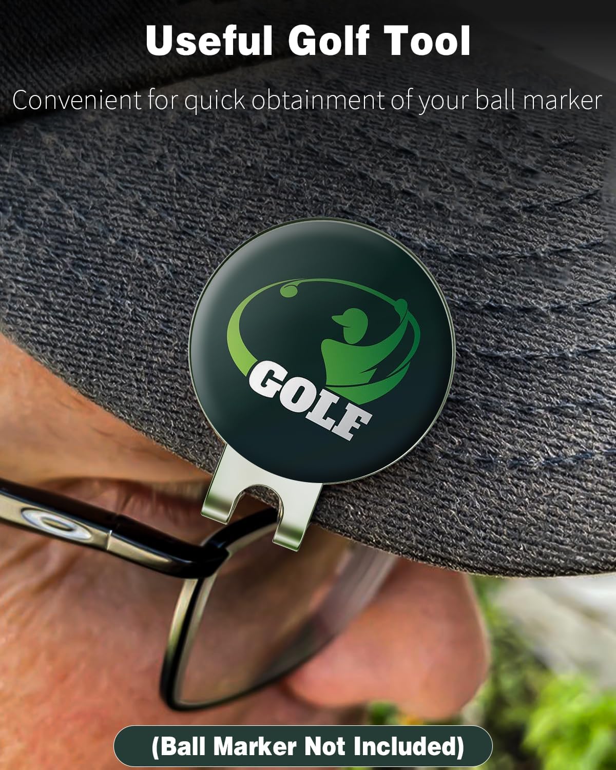 Golf Hat Clips Magnetic Golf Ball Marker Holders for Golf Hats Caps Pants Gloves Bags Visors Belts Nickel-Plated Alloy Clips for Metal Golf Ball Markers (Ball Marker Not Included)