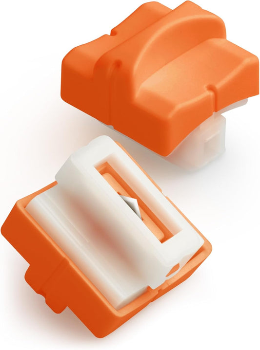 2Pcs Refill Blades for A4 A5 Paper Cutter, Spring-Loaded Safeguard Design Replacement Blade for Paper Trimmers (Orange)