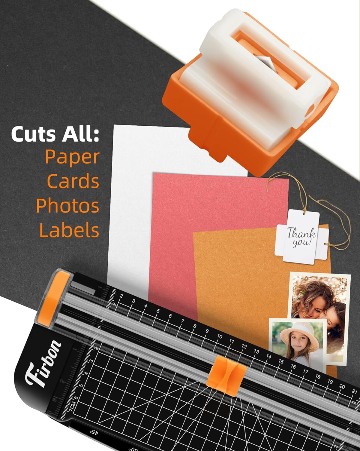 2Pcs Refill Blades for A4 A5 Paper Cutter, Spring-Loaded Safeguard Design Replacement Blade for Paper Trimmers (Orange)