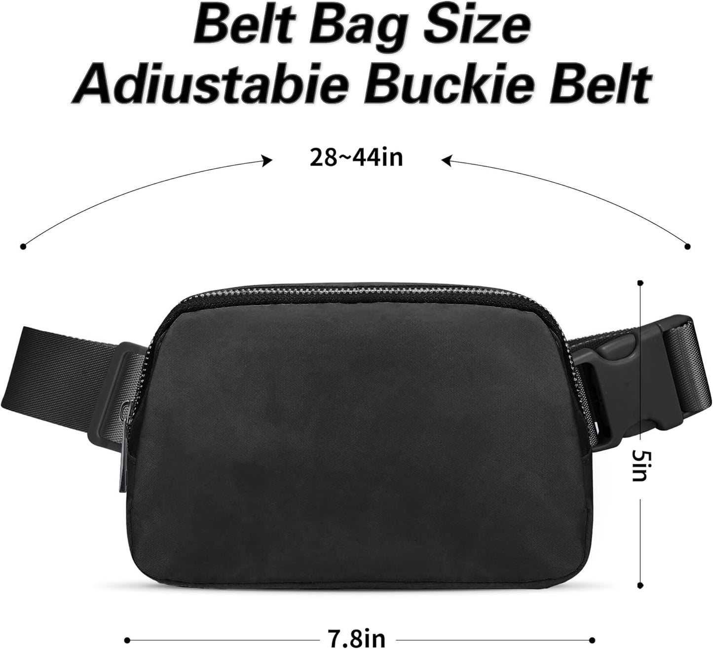 Mini Black Fanny Pack for Women & Men,Valentines Day Gifts for Girls Teens Kids Daughter Sister Her,Trendy Stuff Crossbody Bags Cute Everywhere Belt Bags.(Black)