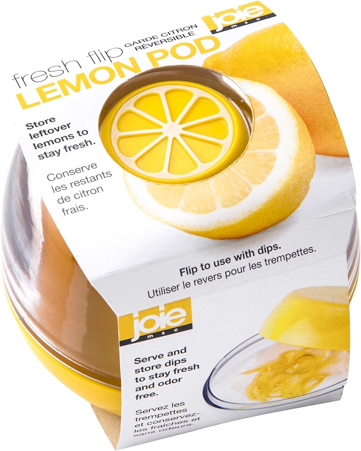 Fresh Flip Pod Lemon Storage Container, Keeps Leftover Half Flavorful and Firm in Fridge, Reusable Kitchen Gadget, BPA Free, Dishwasher Safe