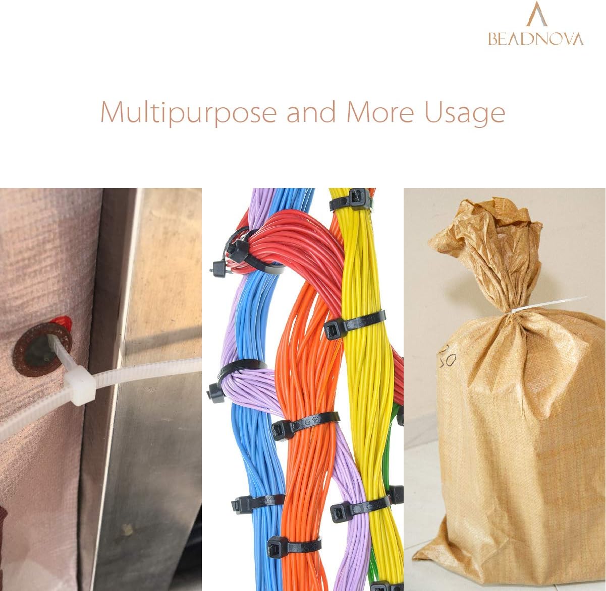 Cable Ties 100 Pcs Wraps Zip Ties Heavy Duty for Multi-Purpose(6 Inch, Black and White, 50pcs for Each)