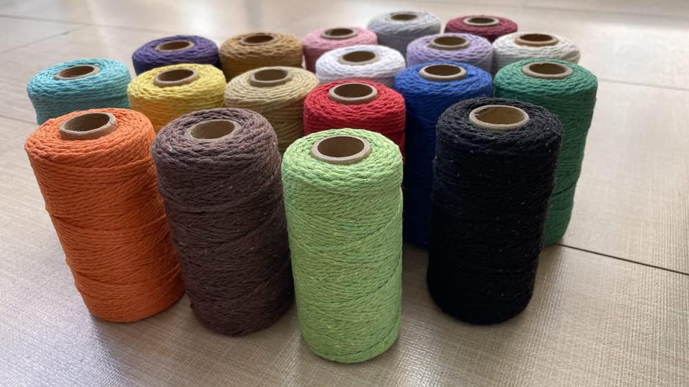 (100 Yards/1.5mm/19 Colors Optional) Cotton Baker Twine DIY Craft Macramé Natural Cotton Rope Craft Making Knitting String Rope DIY Wedding Decor Supply Christmas Wrapping (Grey)…