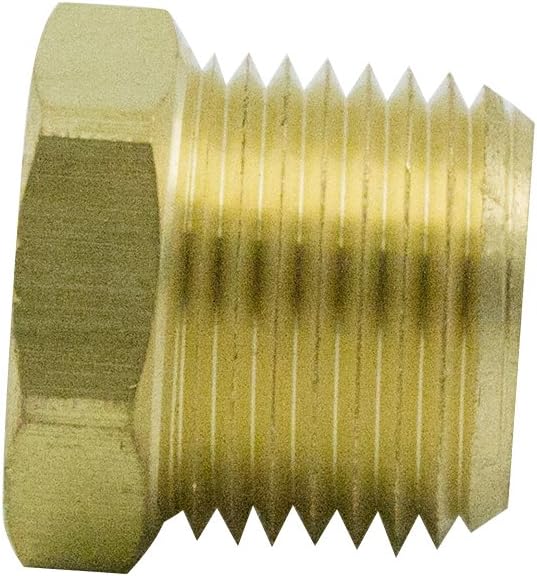 1/4" NPT Male to 1/8" NPT Female Brass Reducer Bushing Forged Hex Head Pipe Fitting 1200psi (Pack of 2)