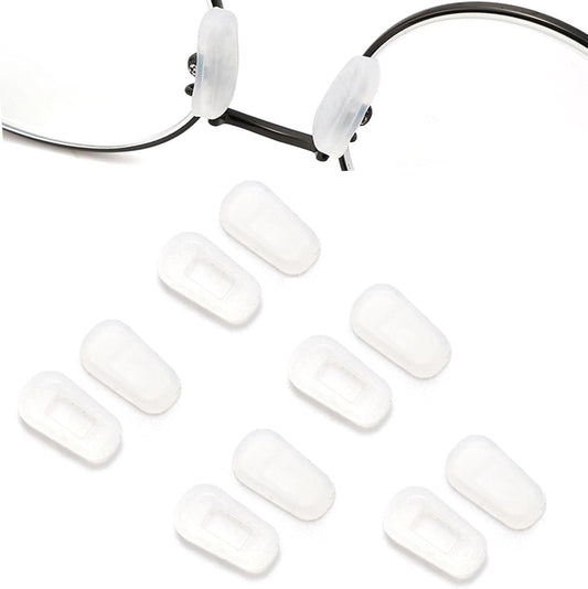 Eyeglass Nose Pads Covers Slip-on Silicone Glasses Nose Pad Anti Slip Soft Nose Pads for Eyeglasses Repair Kit(5 Pairs), Clear/S