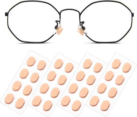 16 Pairs Eyeglass Nose Pads Foam Nose Cushion Anti Slip Adhesive Adjustable Nose Pads for Glasses Eyeglasses Stick on Plastic Frames Skin Color 1.5mm