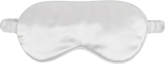 1 Pcs Silk Sleep Mask, Soft Eye Mask with Elastic Strap, Lightweight Blindfold for Men, Women, Travel, and Naps (White)