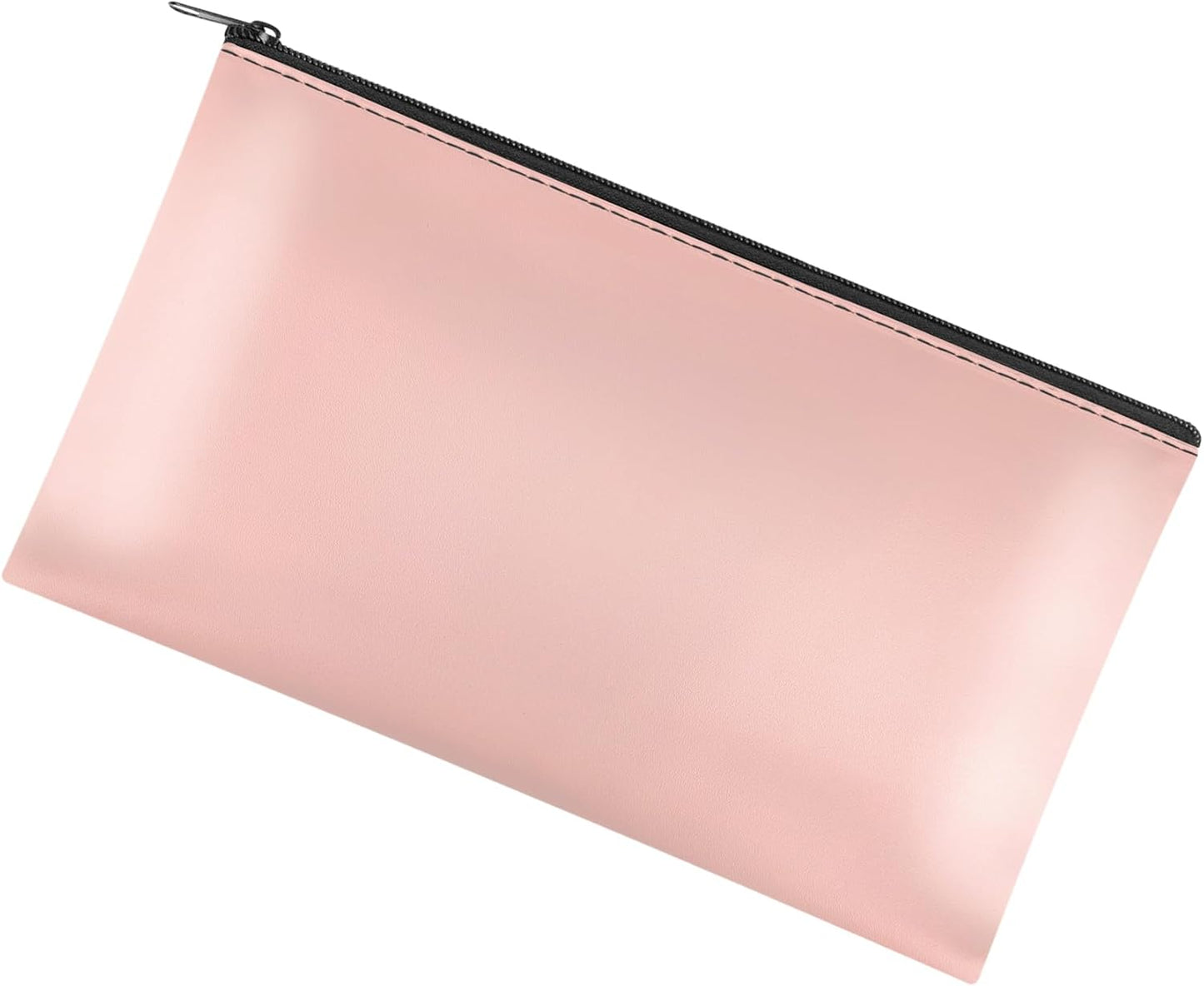 1 Pack Money Bag with Zipper, 11x6.1 inch Multi-purpose Cash Pouch, Bank Bag, Cash Bag, Check Wallet, Cosmetic Organizer (Pink)