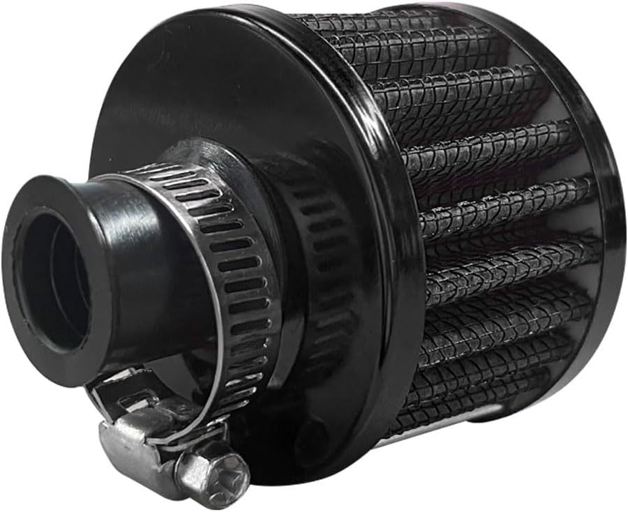 Car Breather Filter, 0.47"/12mm Cold Air Intake Filter Cleaner, Crankcase Vent Valve Cover Filter Breather, Automotive Air Filter for Most Car Motorcycle (Black)
