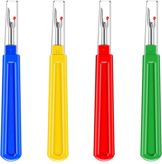 Seam Ripper 4pcs Stitch Remover Big Stitch Ripper Thread Ripping Tool Tag Remover for Clothes Crafting Sewing (4 Colors)