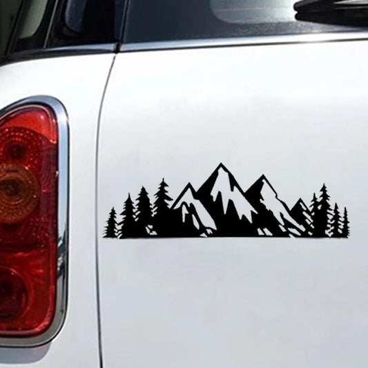 Vinyl Snow Mountain and Tree Sticker Decals, Premium Tailgate Logo Decal Sticker, Exterior Decoration Accessories Fit Most Cars (Black)