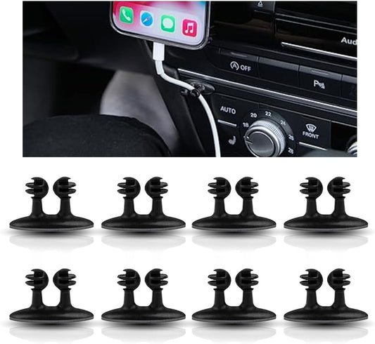8PCS Car Cable Clips USB Cable Line Clip Holder for Car, Durable Strong Adhesive Cord Cable Holder Wire Organizer, Cord Organizer Cable Management Wire Holders for Cords (8)