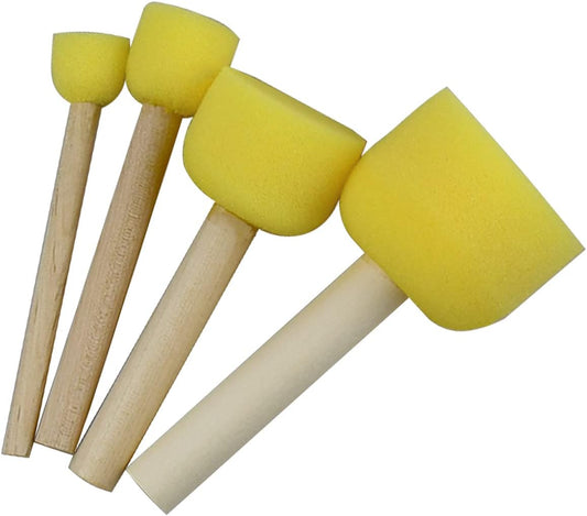 20 pcs Round Sponges Brush Set, 4 Sizes Paint Tools for Kids