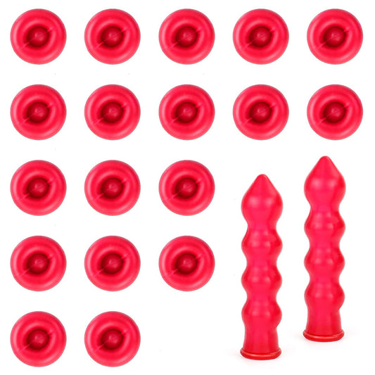 Caulk Cap Caulk Saver Cap, Universal Fit Caulk Tube Latex Sealing Caps for Sealing and Preserving, Caulk Saver Sealer Caps for Caulk, Silicone, Roofing Cement, Red (10)