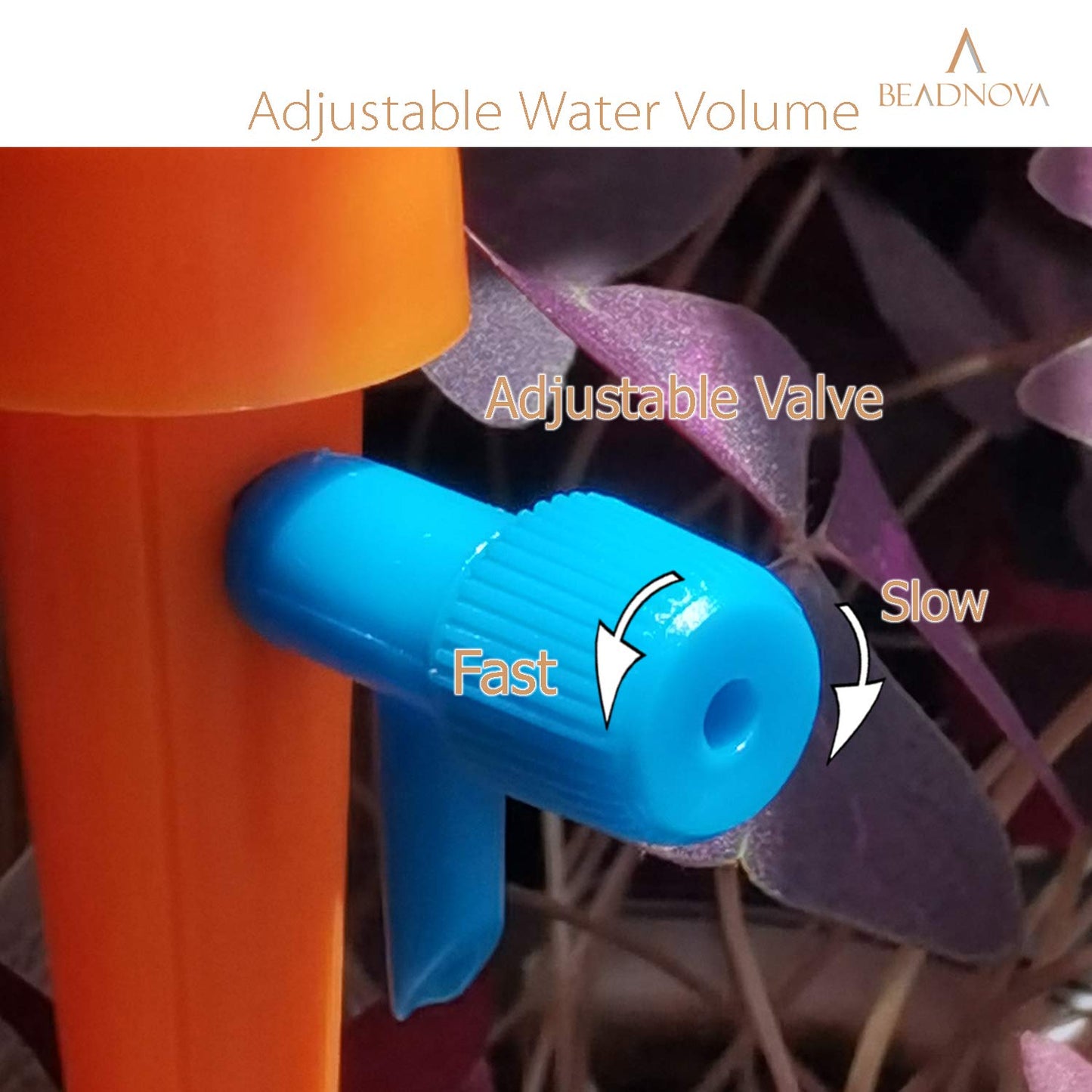 Plant Self Watering Spikes Automatic Irrigation Equipment Adjustable Self Watering Spikes for Plants with Slow Release Control Valve (Orange Green, 6pcs)