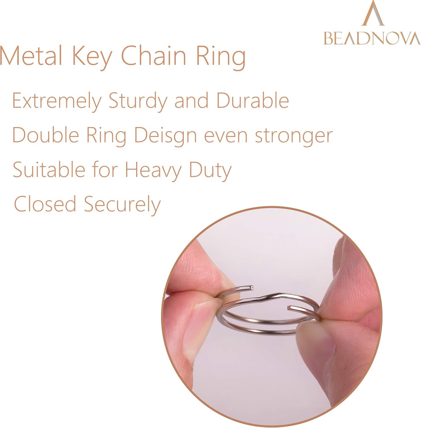 Key Chain Ring Metal Split Ring for Dog Tag and Keys Organization (32mm, 30pcs)