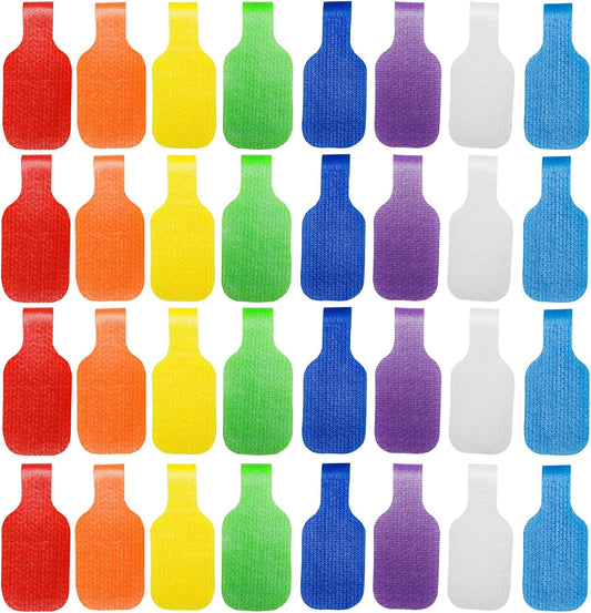 32 Pcs Cable Labels, Write On Cord Labels Tags for Electronics, Wire Markers Electrical, Reusable Large Size Plastic Label for Charging Cords Management and Identification (8 Colors)