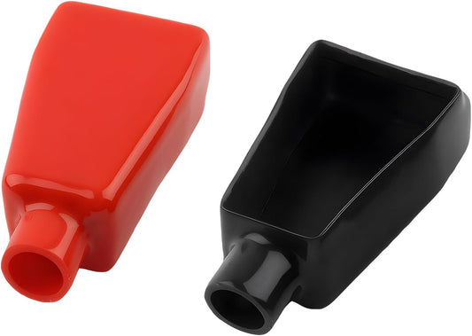 2 PCS Battery Terminal Covers, Soft Positive and Negative Cable Covers in Red and Black for Cars, Flexible PVC Battery Terminal Protector (2 PCS)