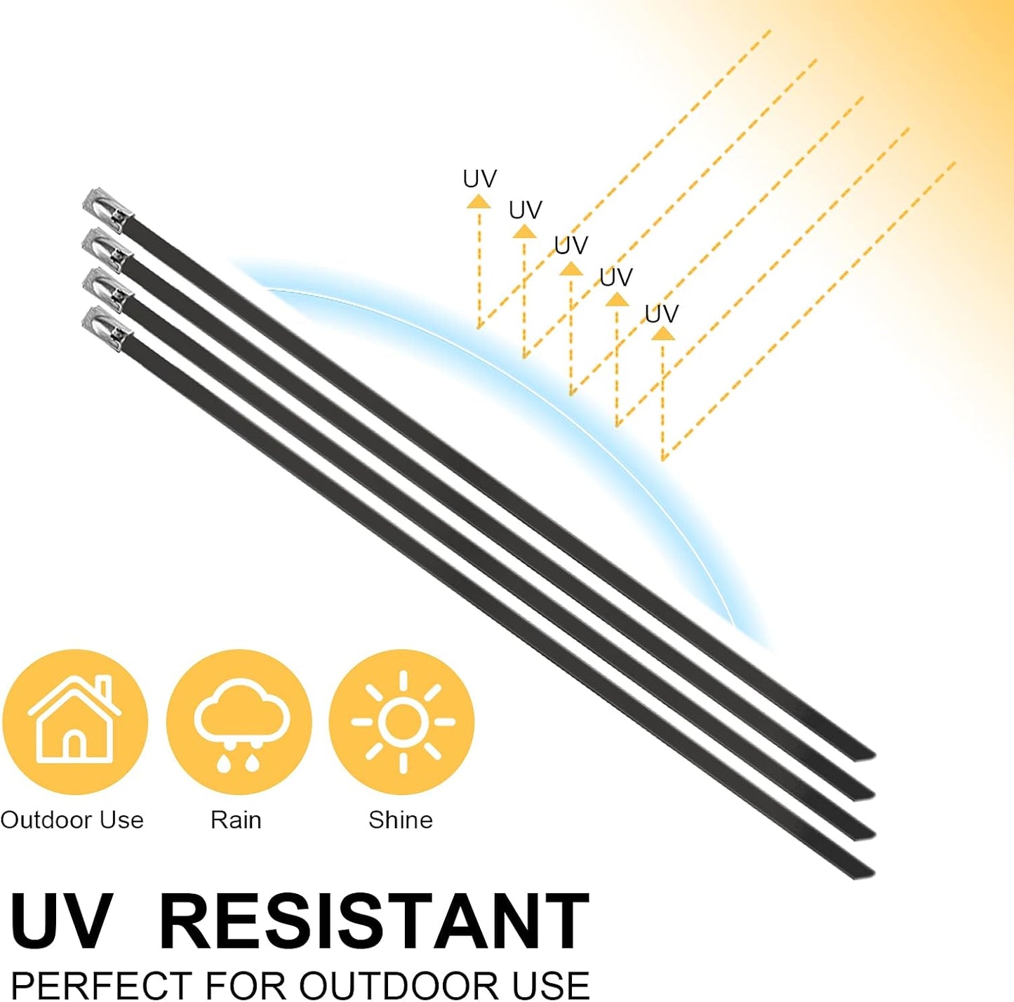 Black Zip Ties Made of Metal 11.8 in Ties Premium Heavy Duty Stainless Steel Wire Multifunctional Locking Exhaust Wrap Flexible Durable 30 PCS
