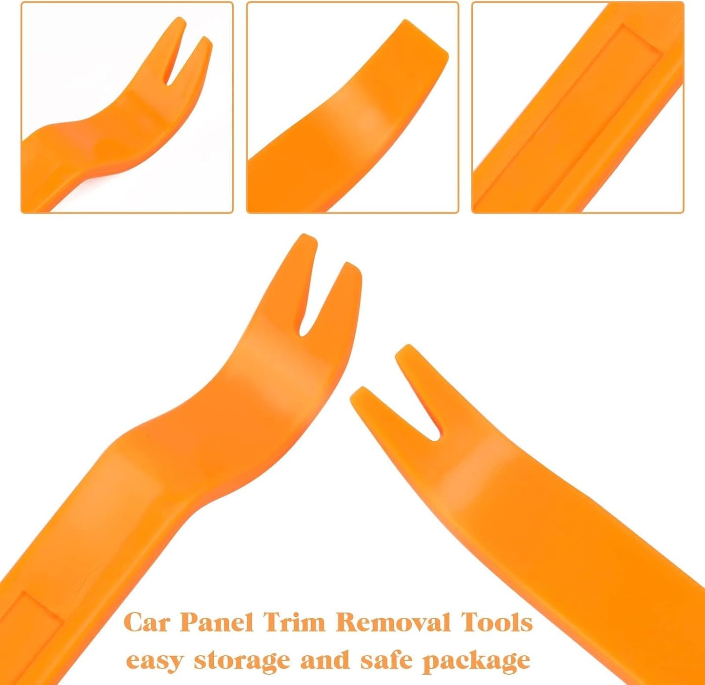 4Pcs Auto Door Clip Panel Trim Removal Tool Kits Thick Plastic Car Tools for Car Dash Radio Audio Installer Pry Tool with Paper Box