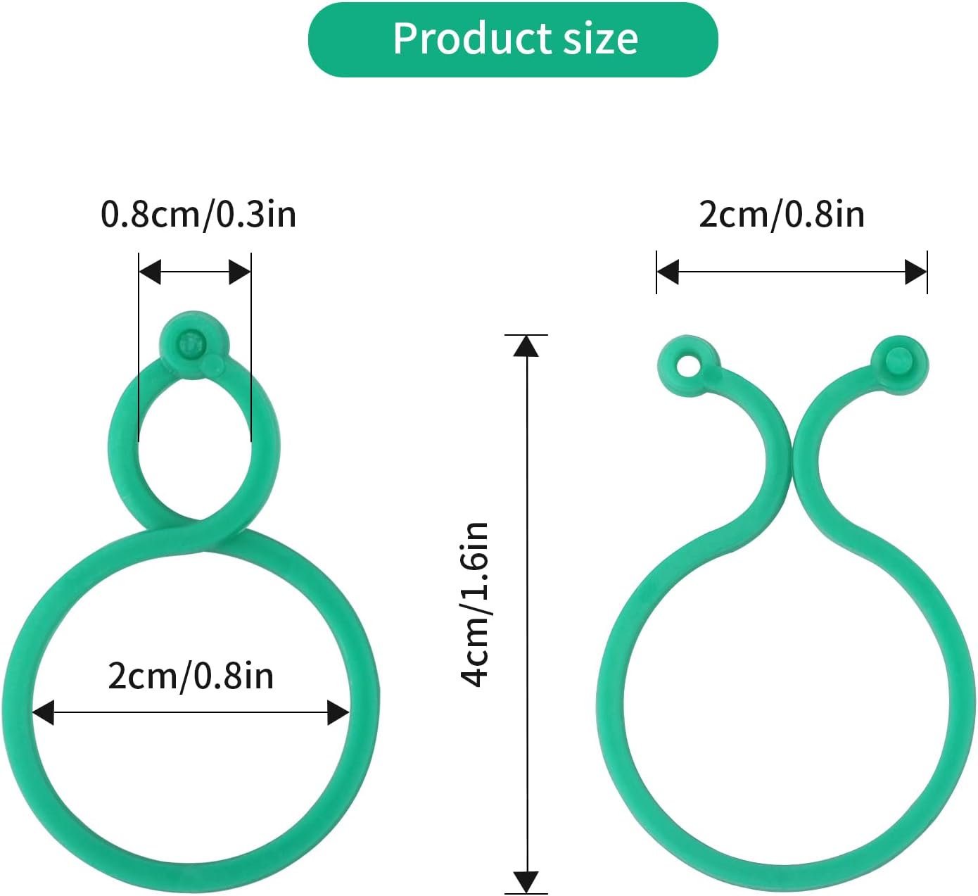 Garden Plant Support Clips 100Pcs Green Tomato Clips Vegetables Vine Flower Clips Garden Clips For Climbing Plants, Securing Plants